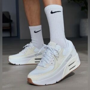 🌻🆕NIKE WOMENS AIR MAX 90 LV8 SNEAKERS-SIZE 8-WHITE/SAIL-SOFT PEARL